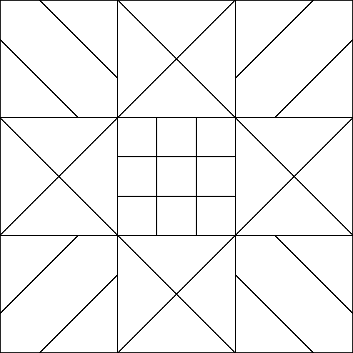 Pattern 143, Ohio Star Nine Patch barn quilt pattern thumbnail